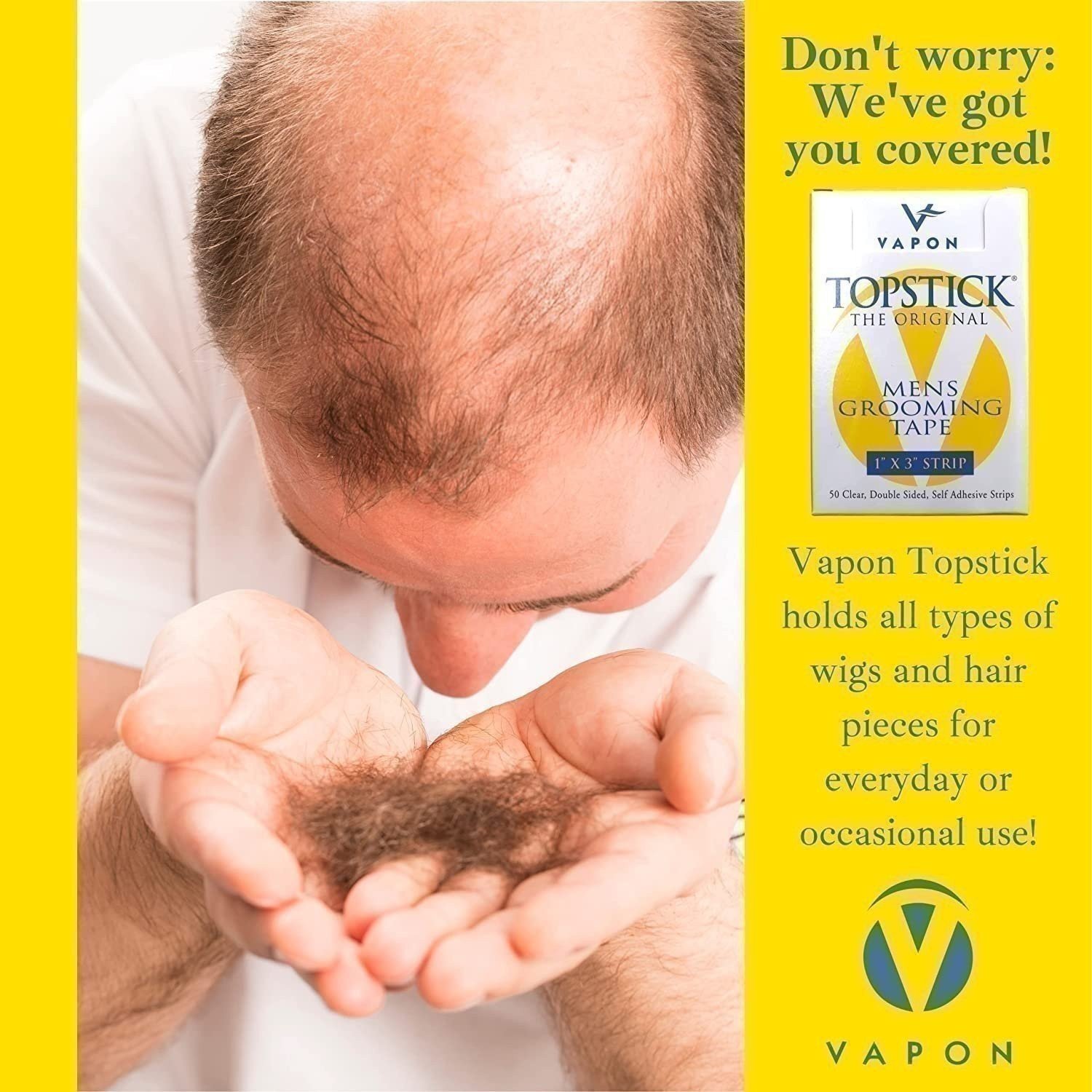 Cinta de aseo original para hombre Vapon Topstick para tupé o peluquería - transparente - Imagen 14 de 30