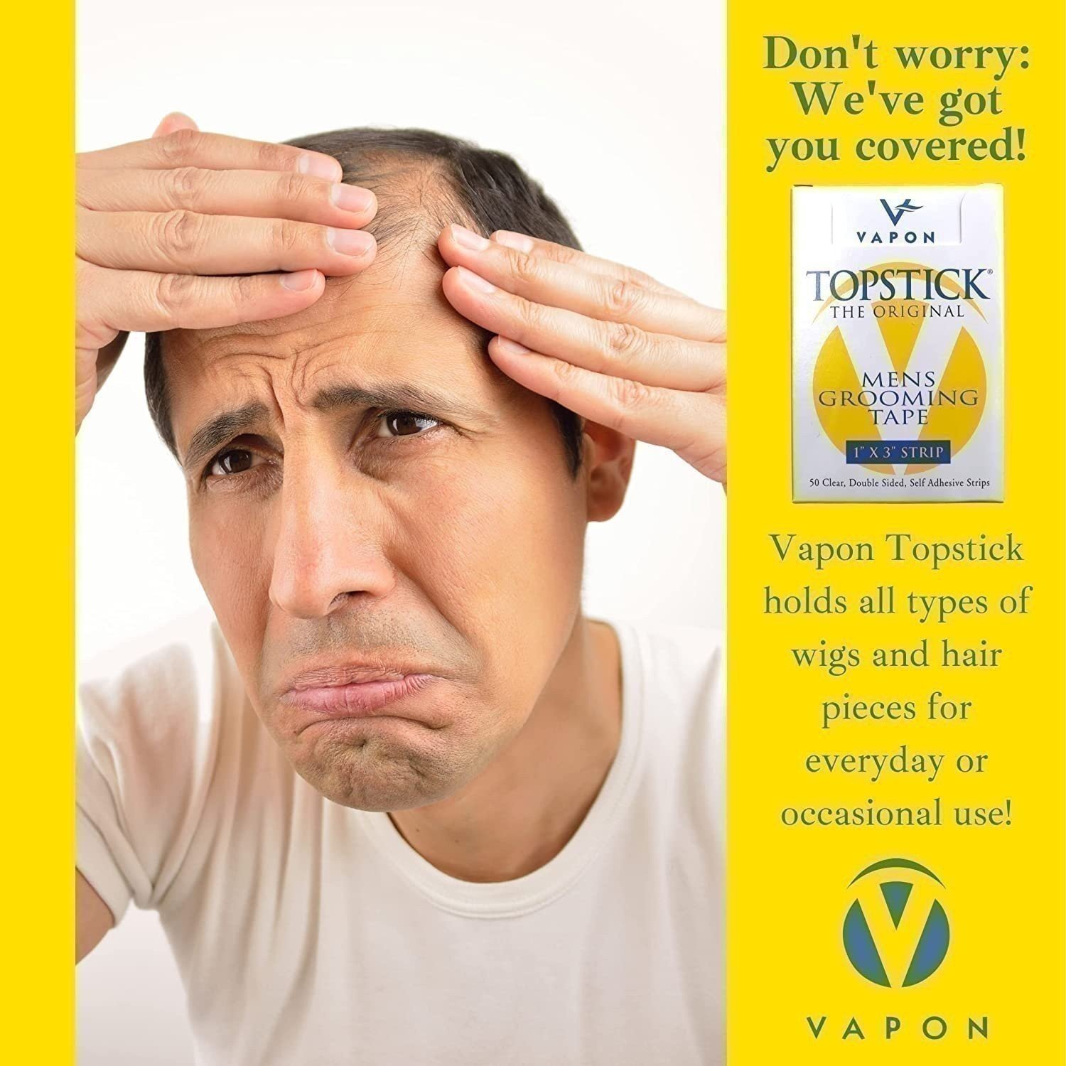 Cinta de aseo original para hombre Vapon Topstick para tupé o peluquería - transparente - Imagen 13 de 30