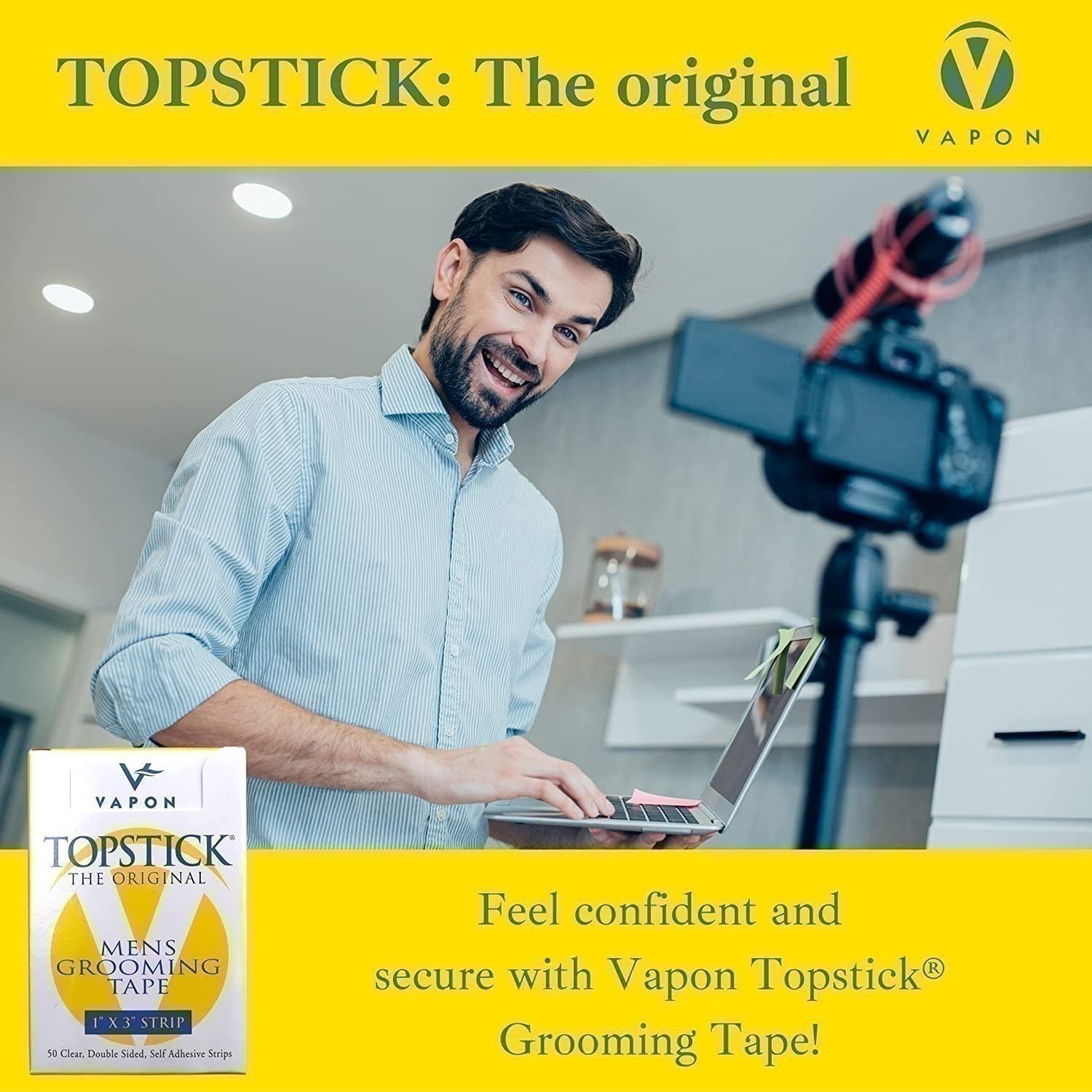 Cinta de aseo original para hombre Vapon Topstick para tupé o peluquería - transparente - Imagen 7 de 30