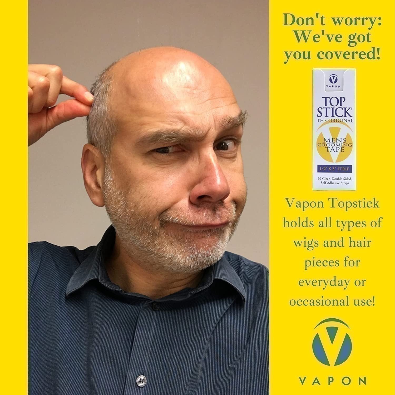 Cinta de aseo original para hombre Vapon Topstick para tupé o peluquería - transparente - Imagen 15 de 30