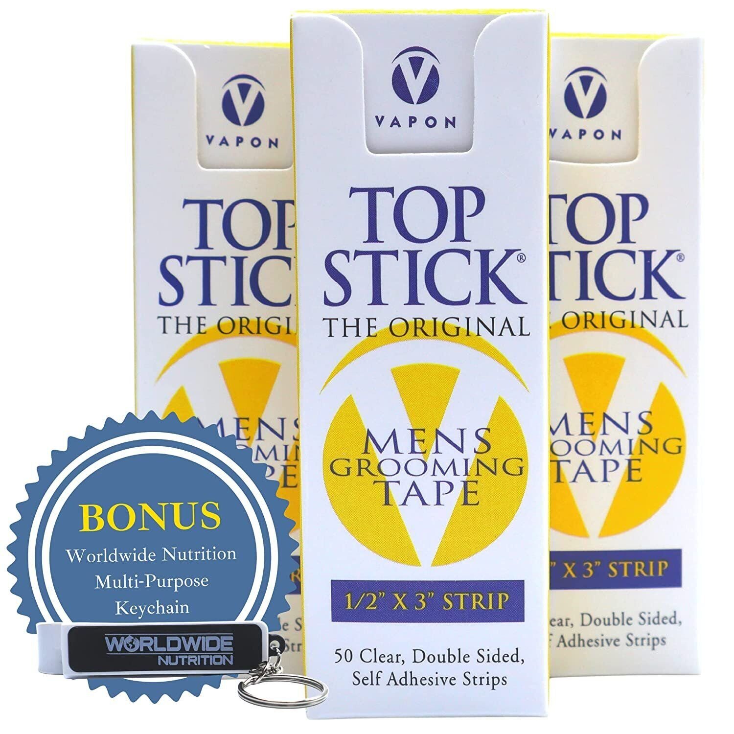 Vapon Topstick The Original Men's Grooming Tape for Toupee or Hairpiece - Clear