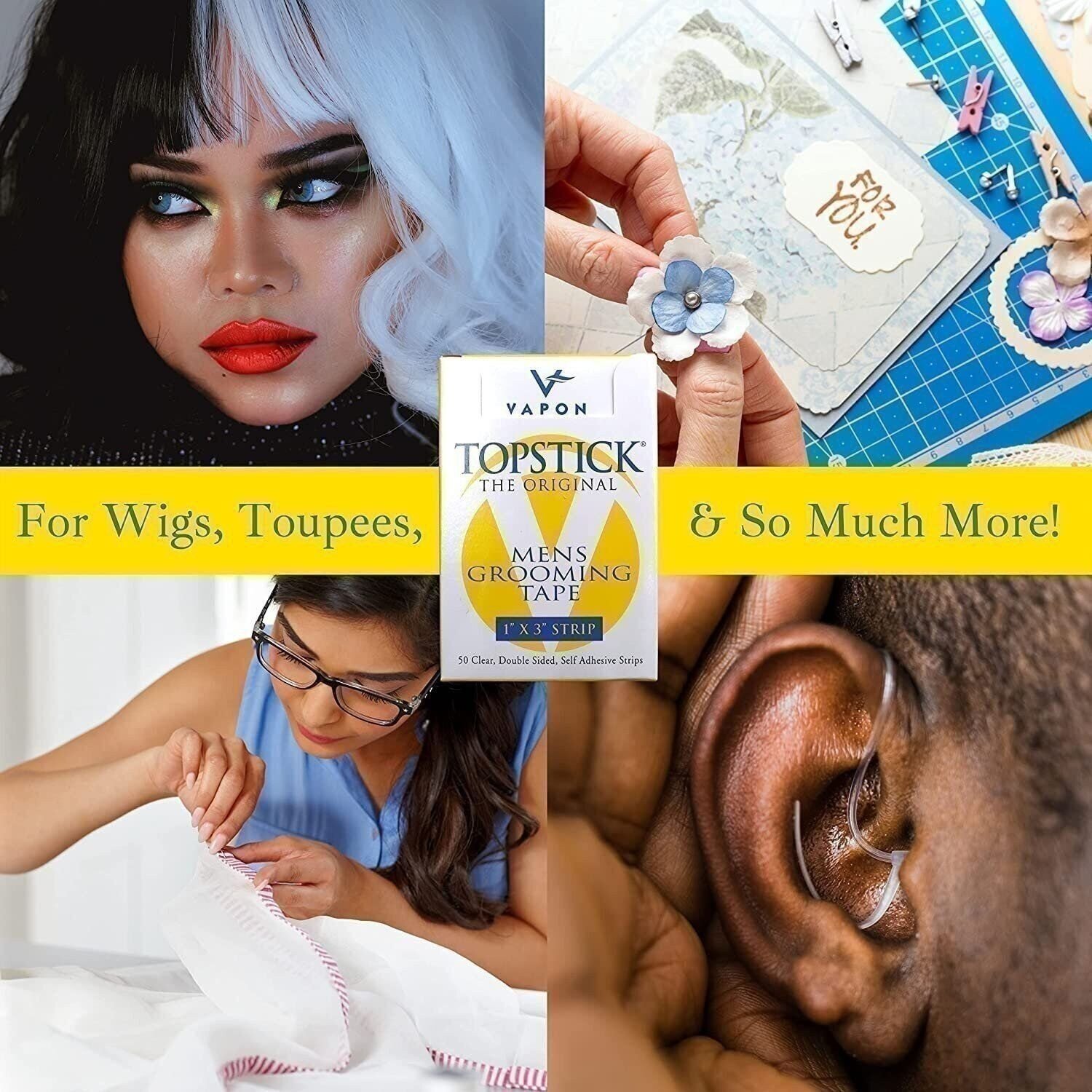 Cinta de aseo original para hombre Vapon Topstick para tupé o peluquería - transparente - Imagen 18 de 30
