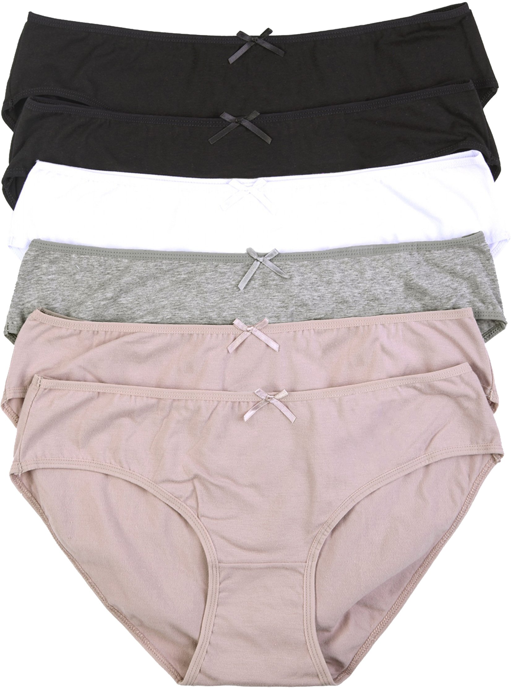 ToBeInStyle Women’s 6-Pack Basic No-Show Full Coverage Stretchy Seamless Panties
