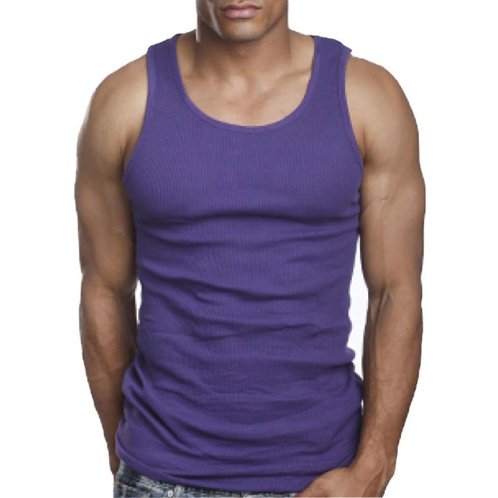 2 Premium Quality 100% Cotton Men A-Shirt Undershirt Wife Beater Muscle ...