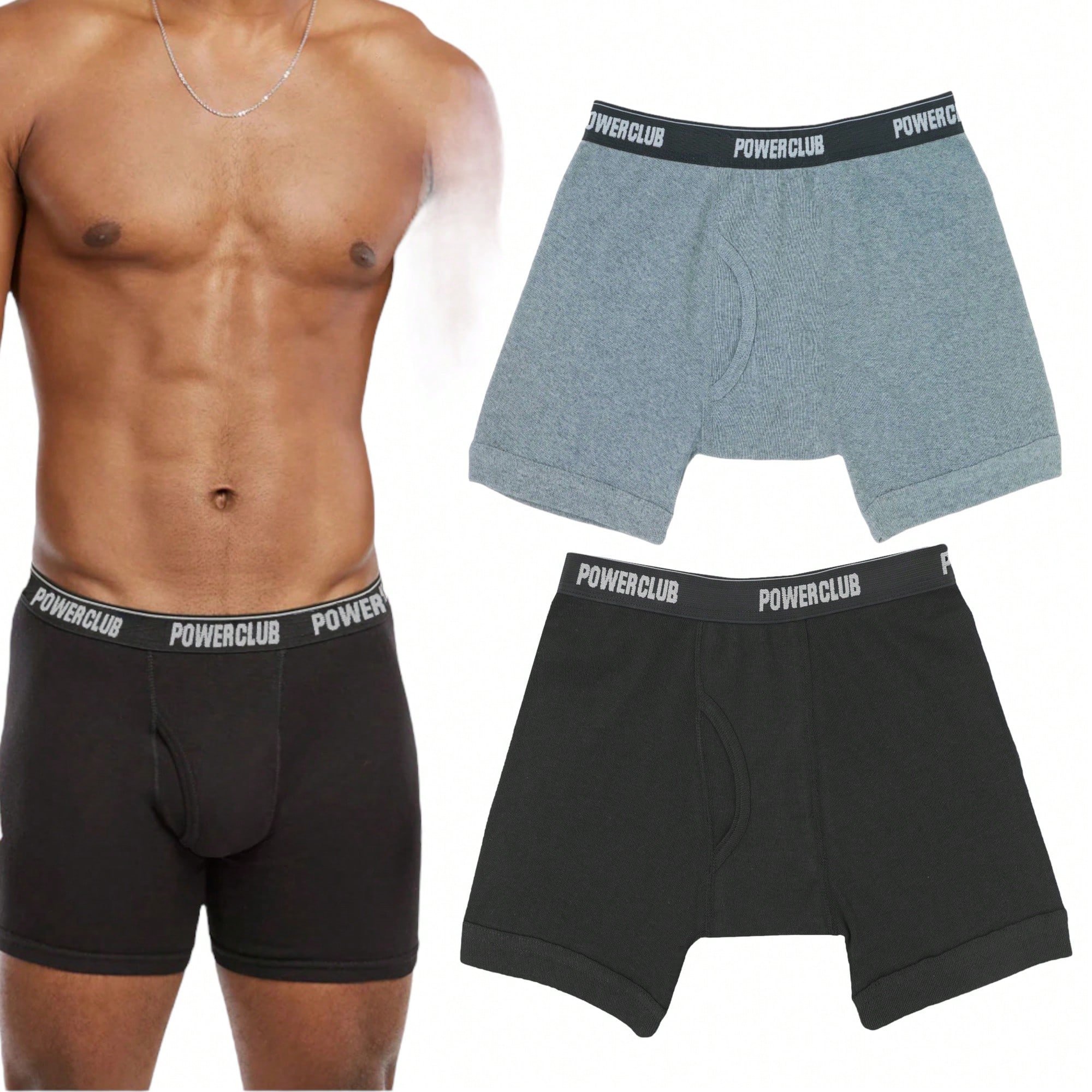 ToBeInStyle Men's Multi-Pack of Cotton Boxer Brief Shorts - Picture 13 of 15