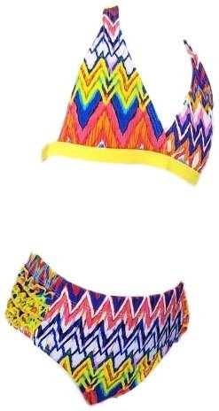 ToBeInStyle Girls Two Piece Halter Top Flowy Mesh Bikini /& Bikini Bottoms