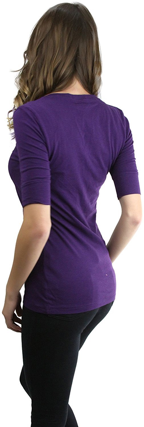 ladies t shirts elbow length sleeve