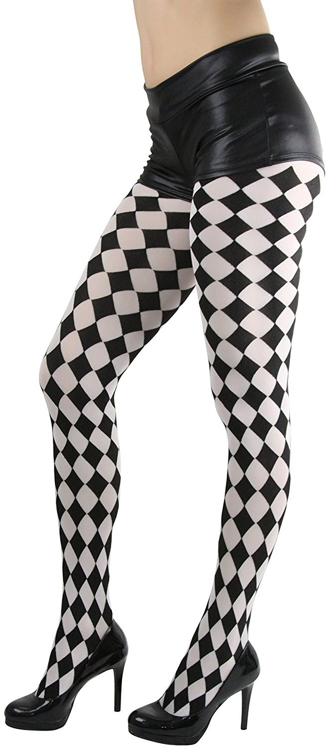 ToBeInStyle Women/'s Harlequin Designed Full Footed Tights