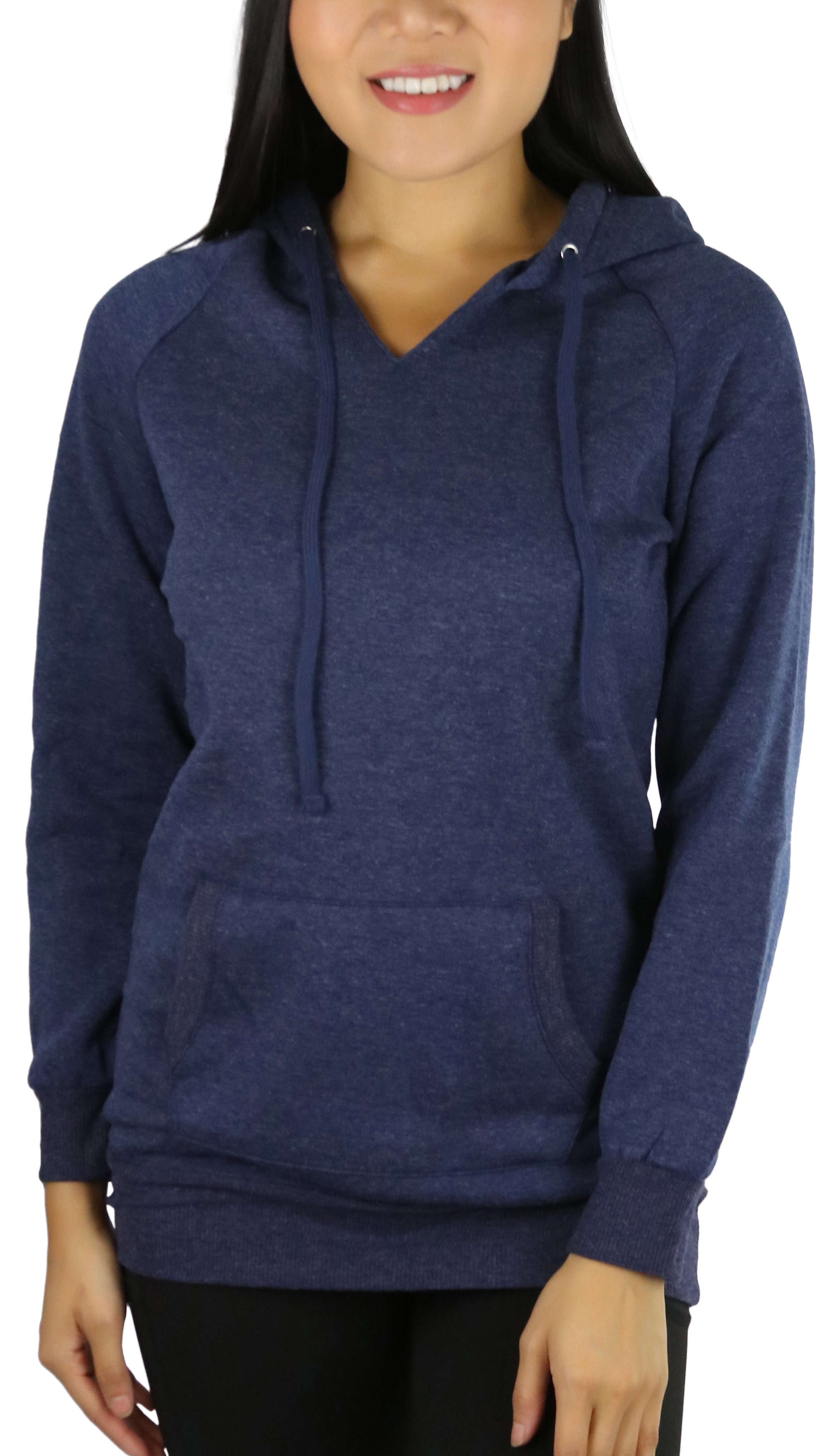 ToBeInStyle Women's Long Sleeve Kangaroo Pocket Pullover Hoodie - Picture 19 of 20