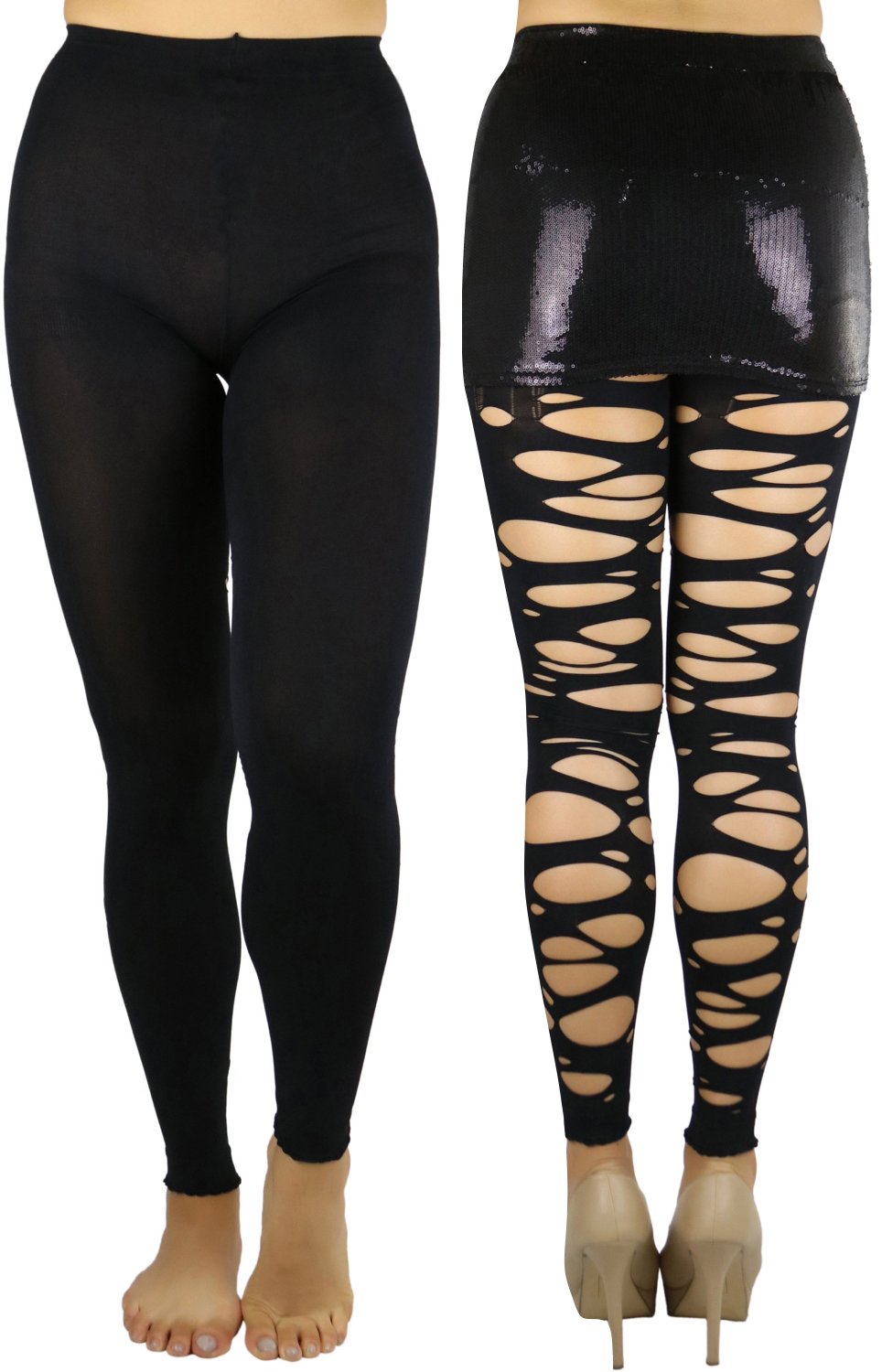 ToBeInStyle Women's Punk Tattered Footless Tights | eBay