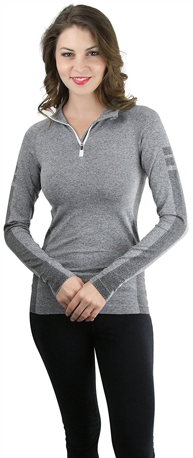 ToBeInStyle Women's 1/4 Zip Up Long Sleeve Active Pullover Top | eBay