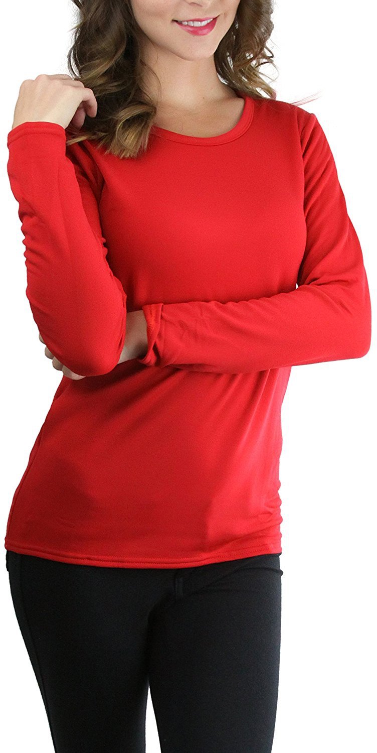 ToBeInStyle Women’s Crew Neck Fleece Lined Long Sleeve Thermal Tops | eBay
