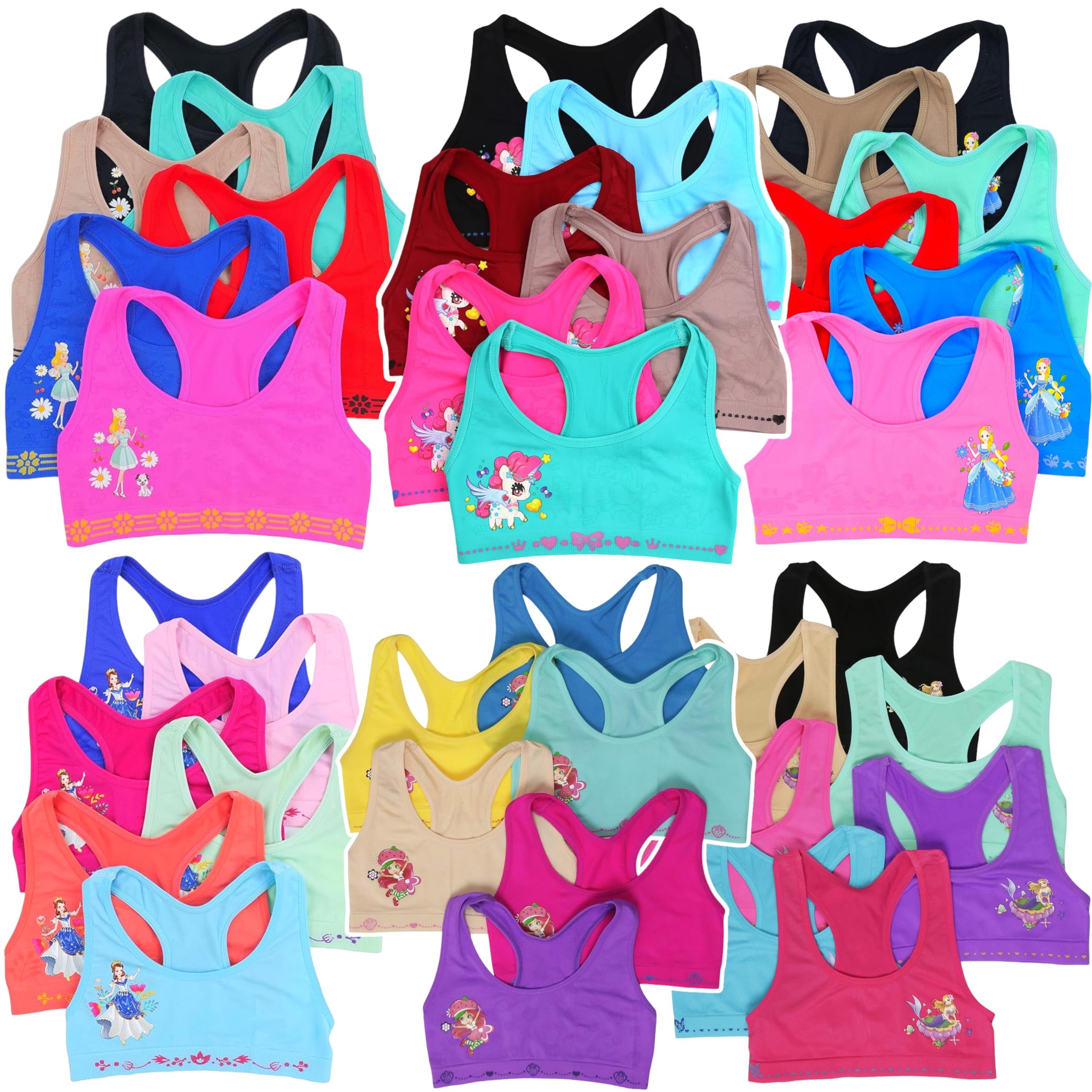 ToBeInStyle Girls' Pack of 6 Random Assorted Print Racerback or Cami Training... - Picture 10 of 10
