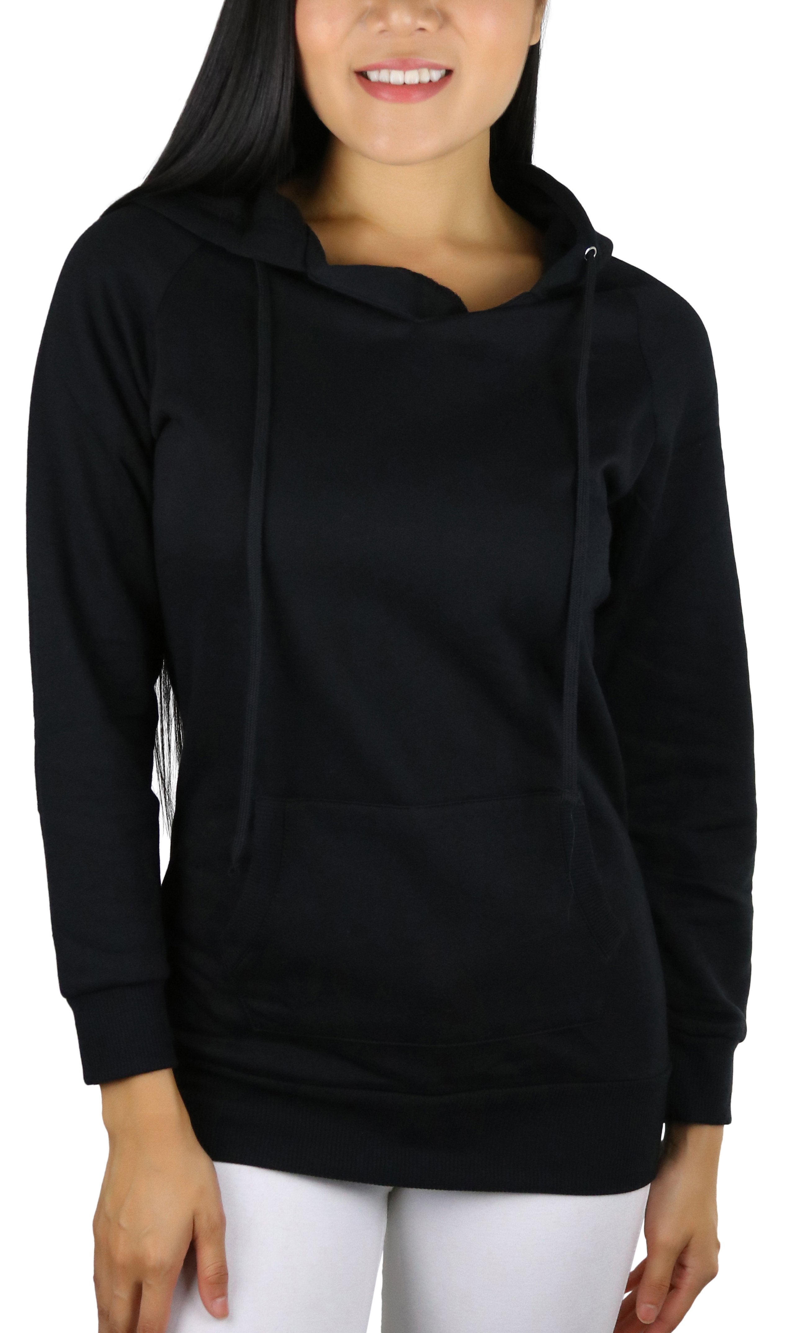 ToBeInStyle Women's Long Sleeve Kangaroo Pocket Pullover Hoodie - Picture 16 of 20