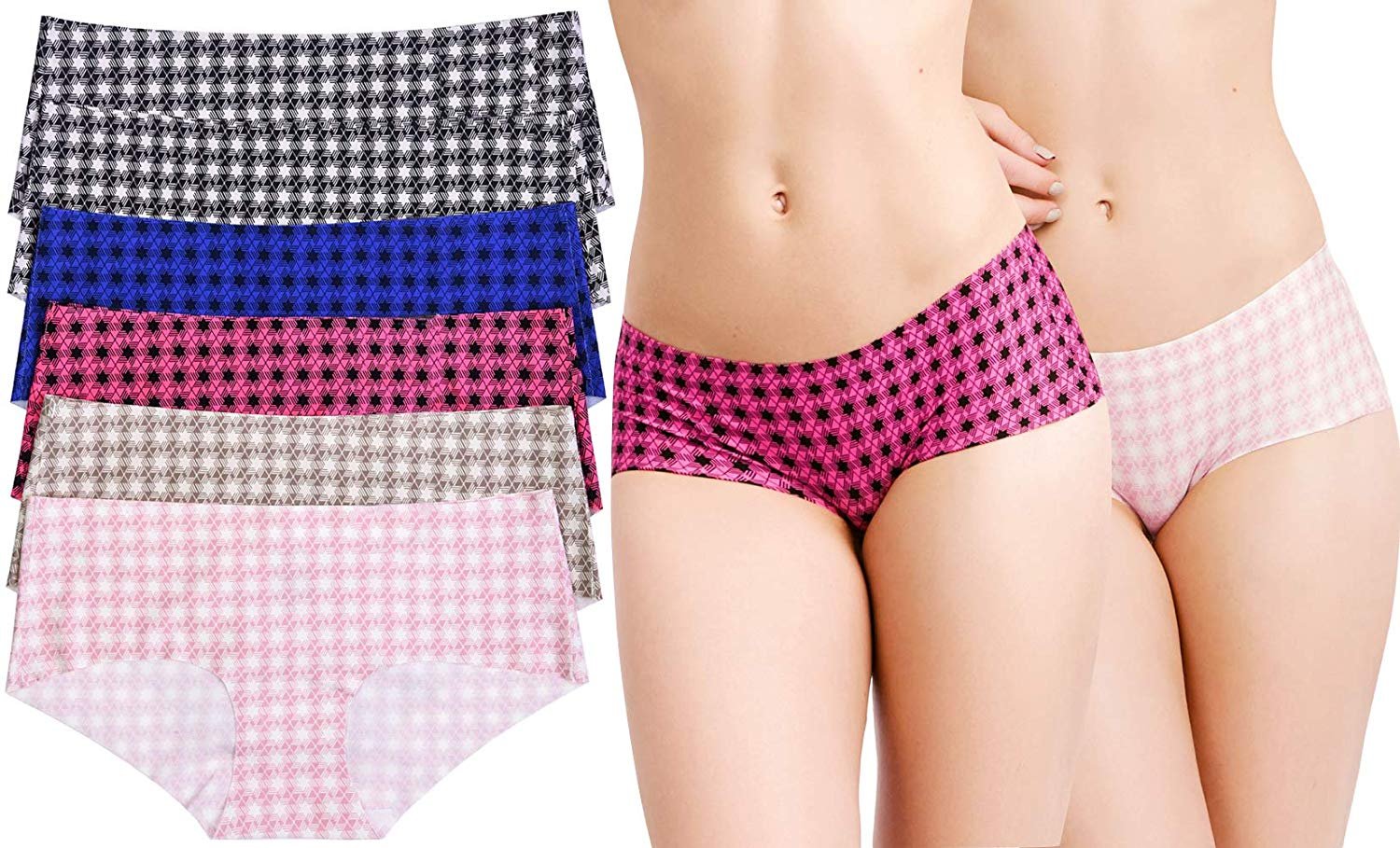 ToBeInStyle Women’s 6 Pack No Show Seamless Bikini and Hipster Panties