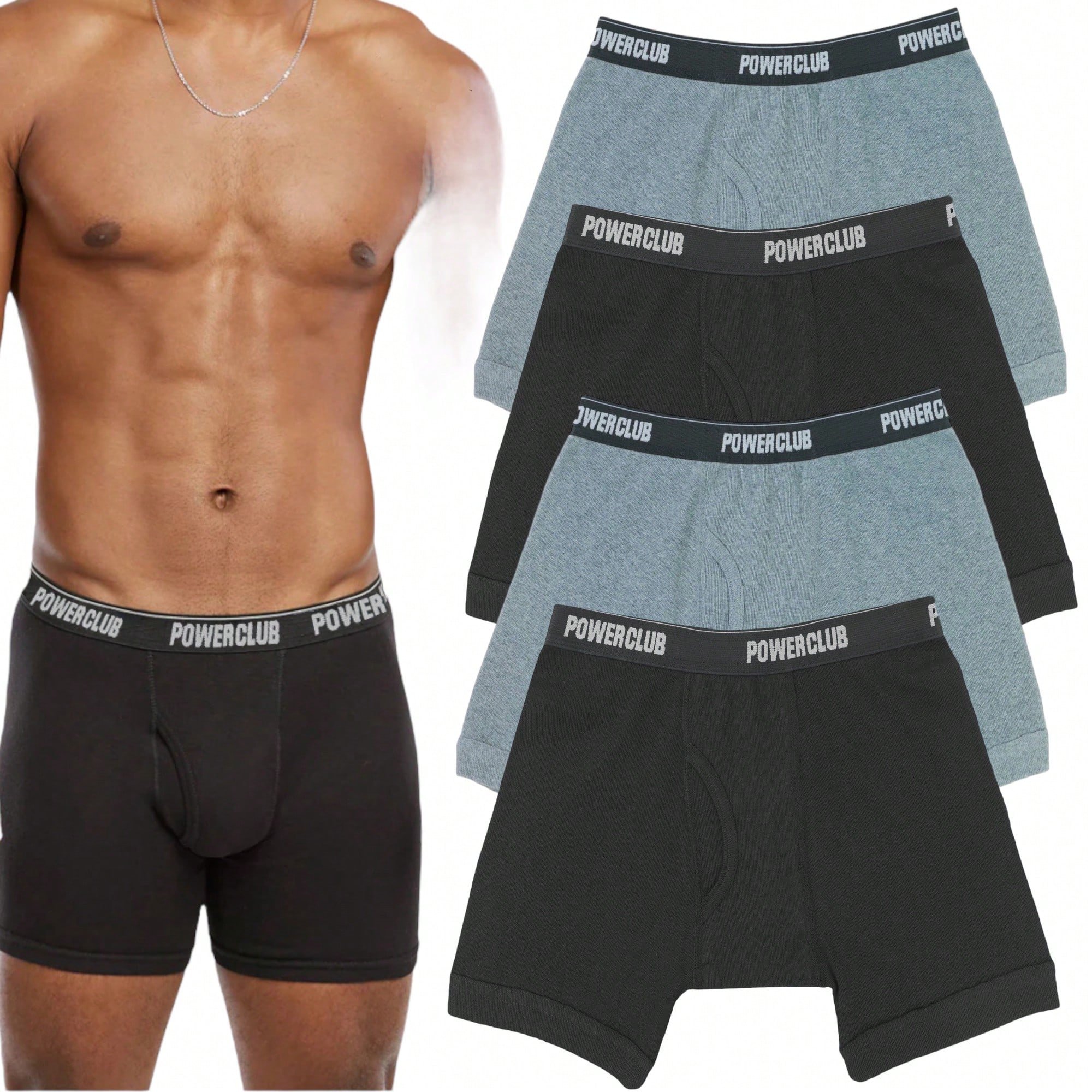 ToBeInStyle Men's Multi-Pack of Cotton Boxer Brief Shorts - Picture 15 of 15