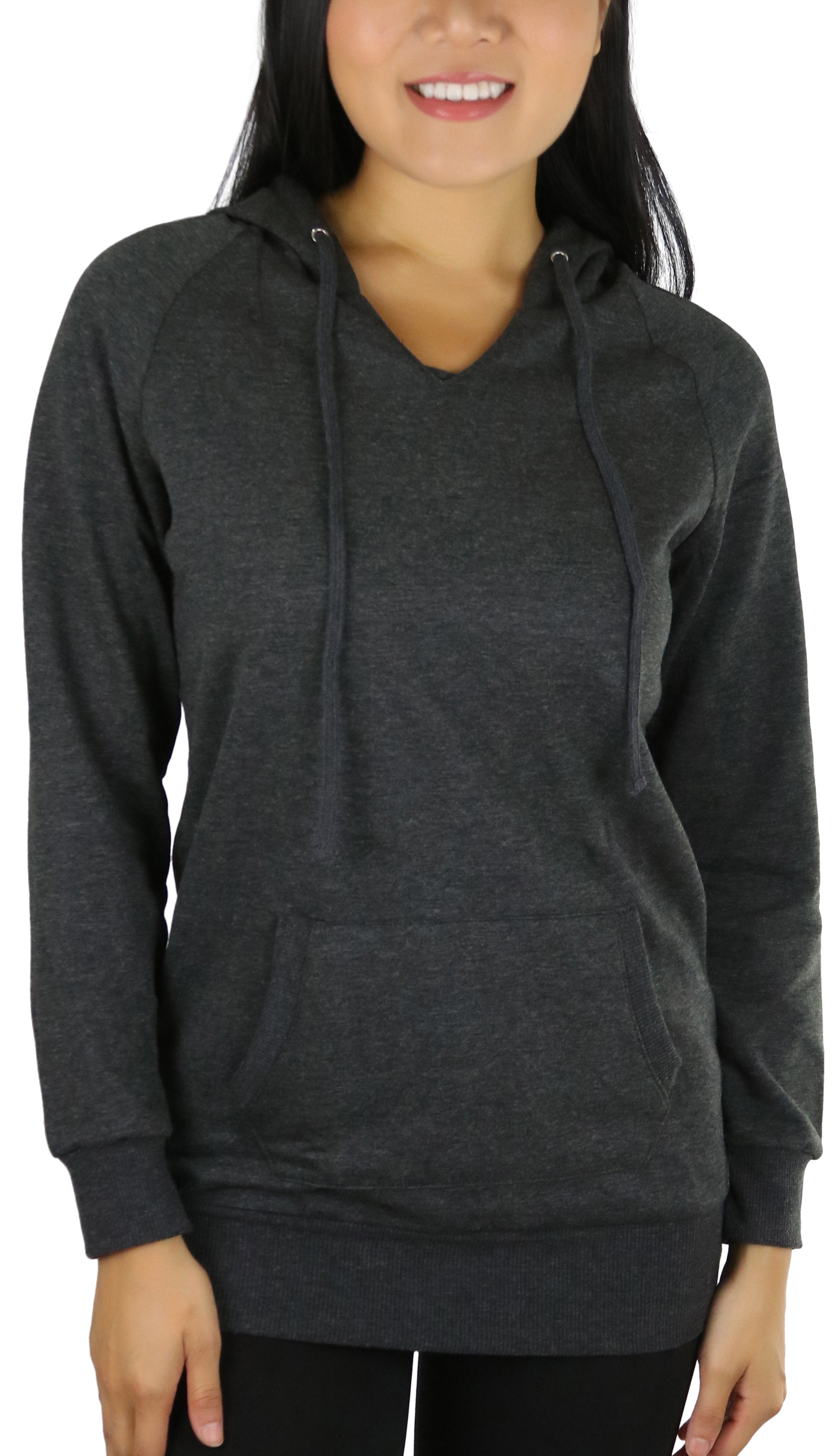 ToBeInStyle Women's Long Sleeve Kangaroo Pocket Pullover Hoodie - Picture 17 of 20