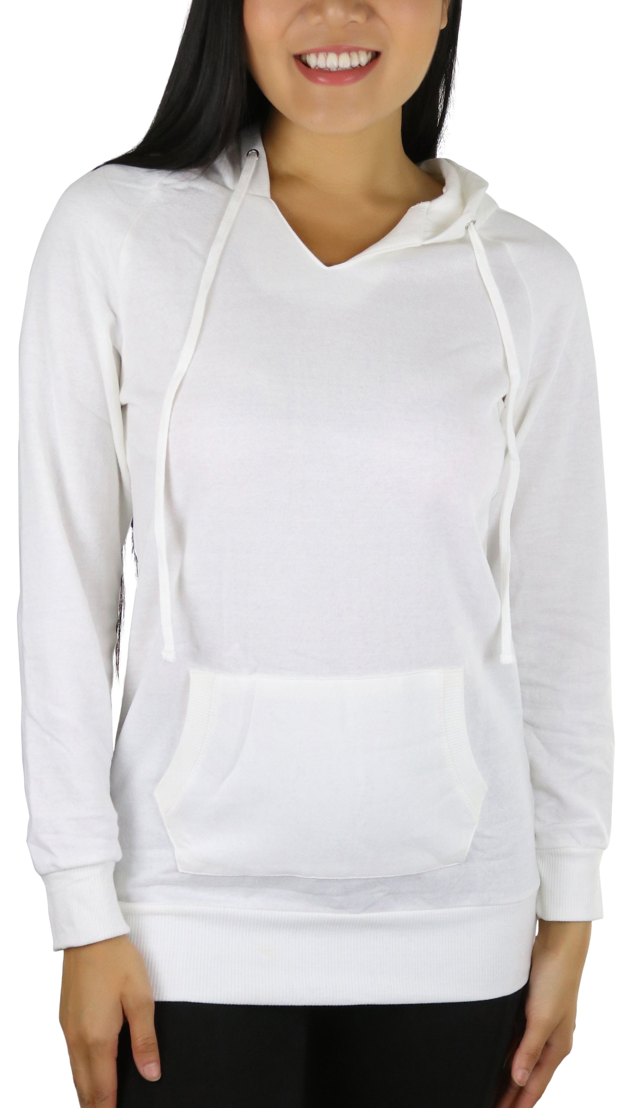 ToBeInStyle Women's Long Sleeve Kangaroo Pocket Pullover Hoodie - Picture 20 of 20