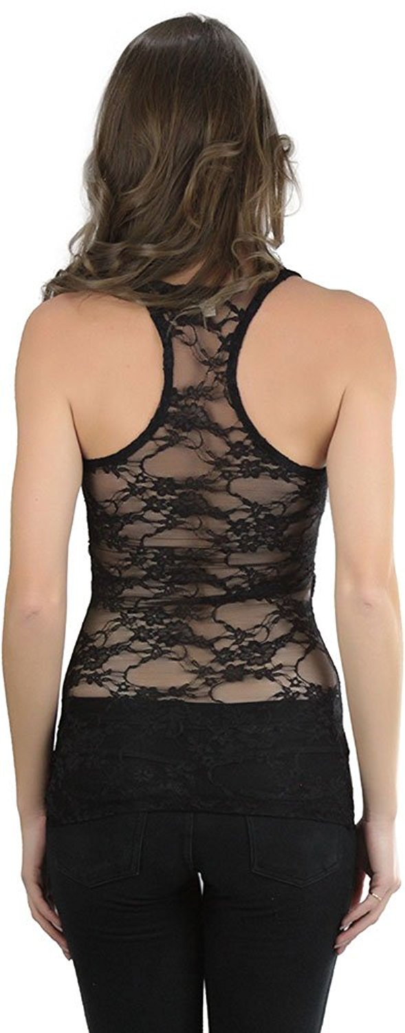 ToBeInStyle Women's All Over Lace Razor Back Tank Top | eBay