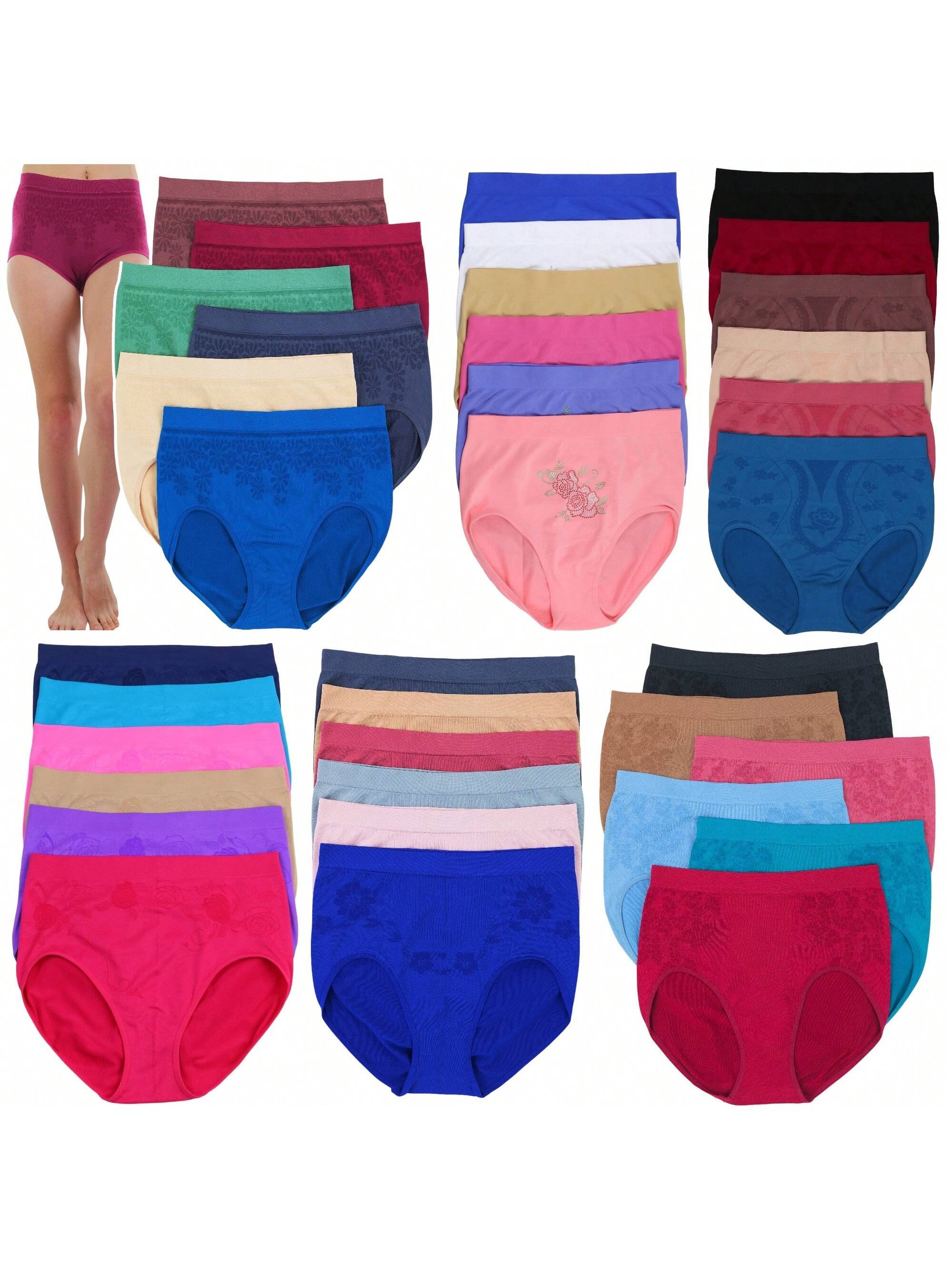 ToBeInStyle Women’s Multi-Pack Of Randomly Assorted Seamless Briefs