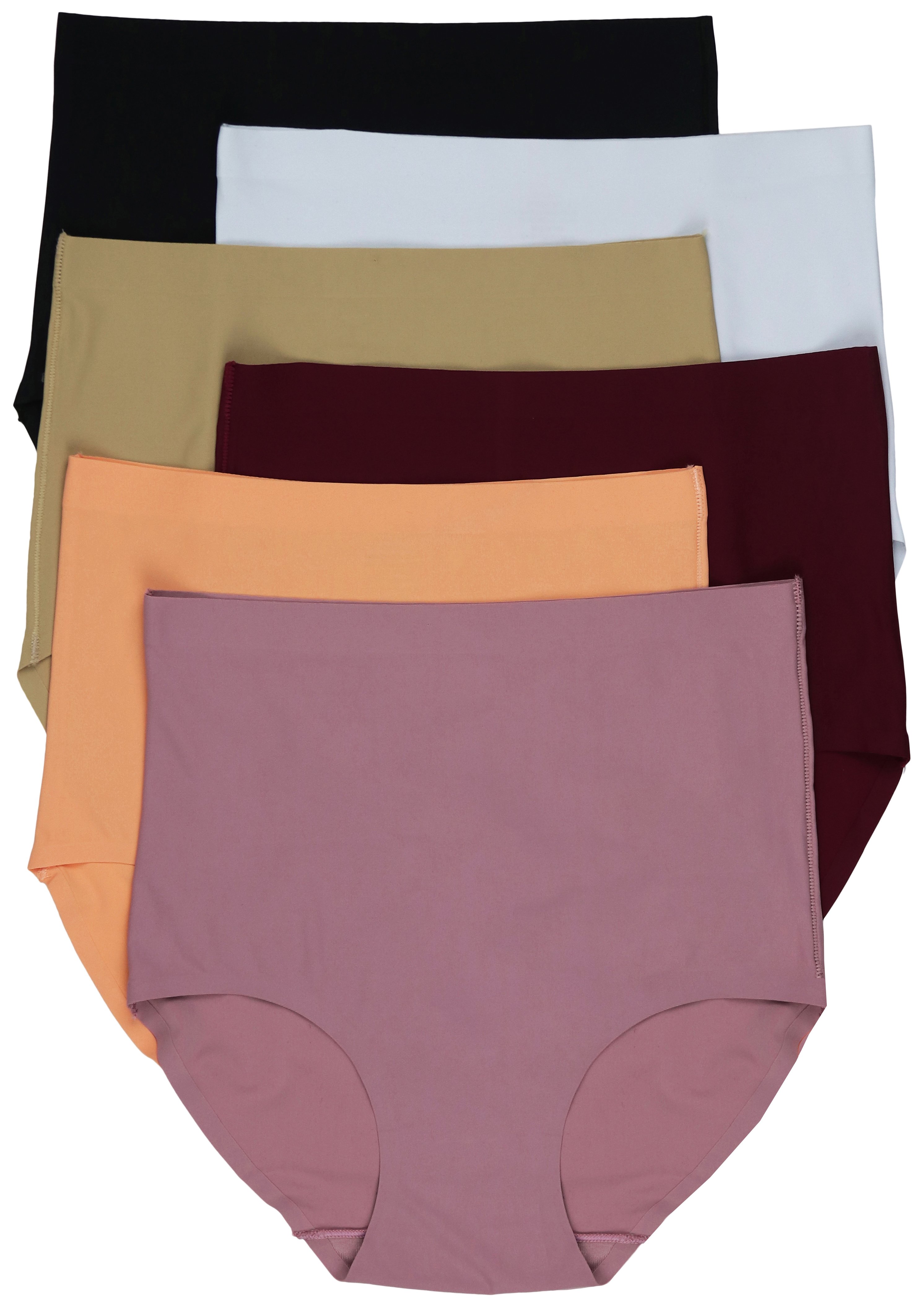 ToBeInStyle Women’s 6 Pack High Waisted Seamless Basic Laser Cut Panties