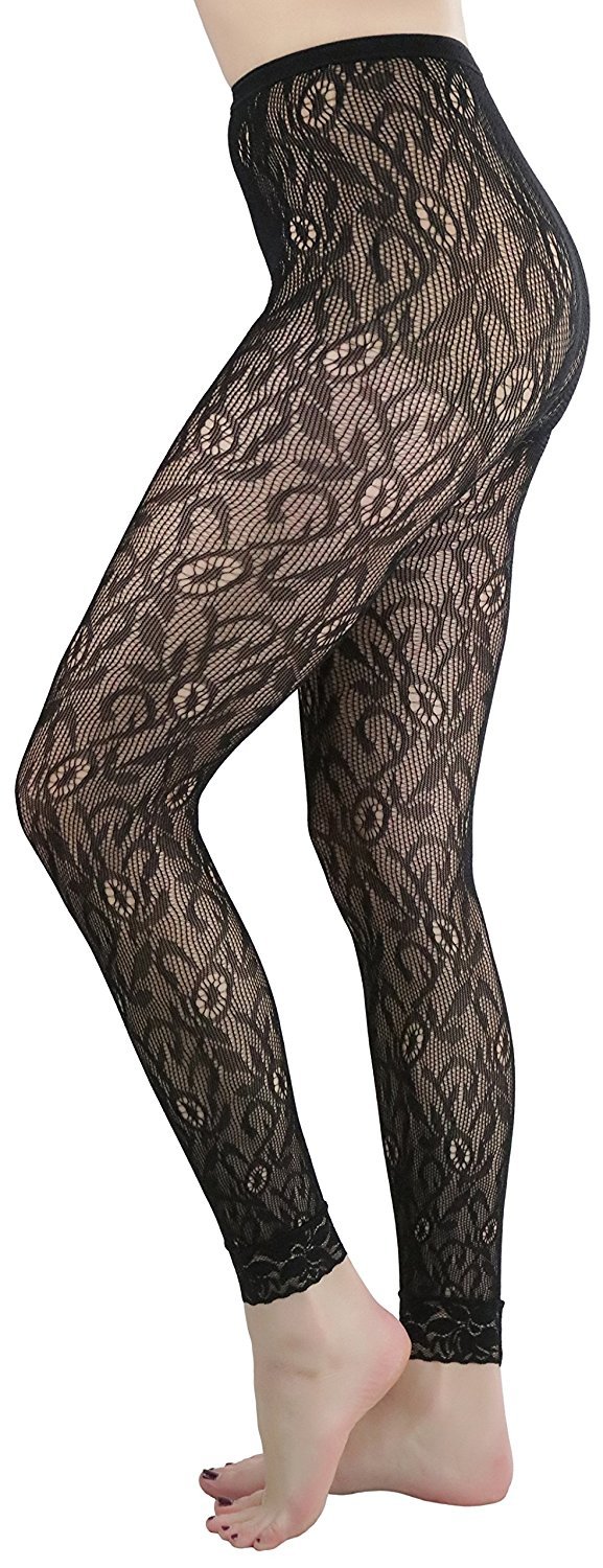 Tobeinstyle Women S One Size Lace Seamless Leggings With Lace Trim Ebay