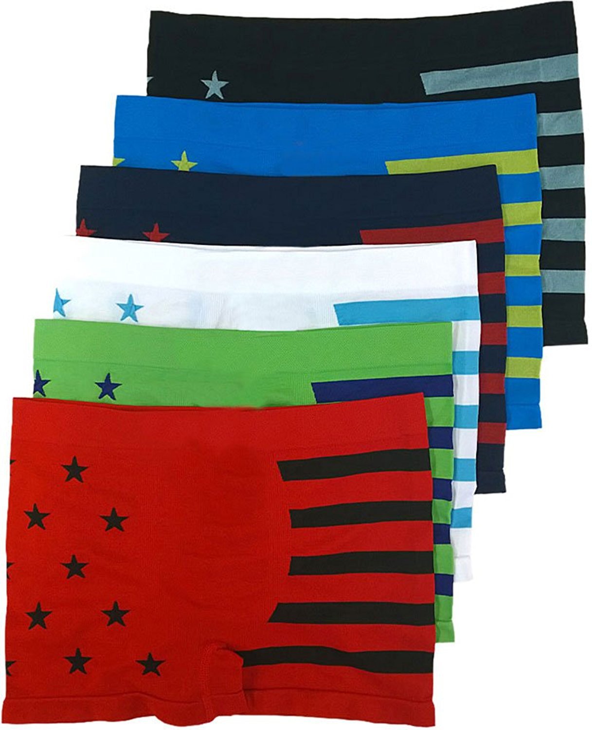 FashionCatch Boy/'s Pack of 6 Seamless Boxer Briefs Stripes
