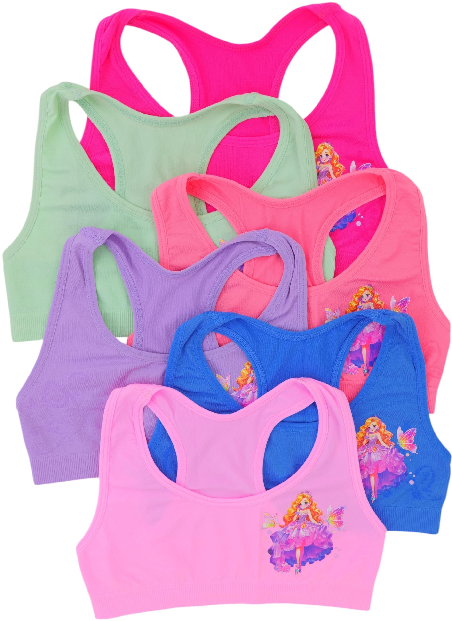 ToBeInStyle Girl’s Pack of 6 Seamless Training Bras Top Wire-Free Non-Padded - Picture 17 of 18