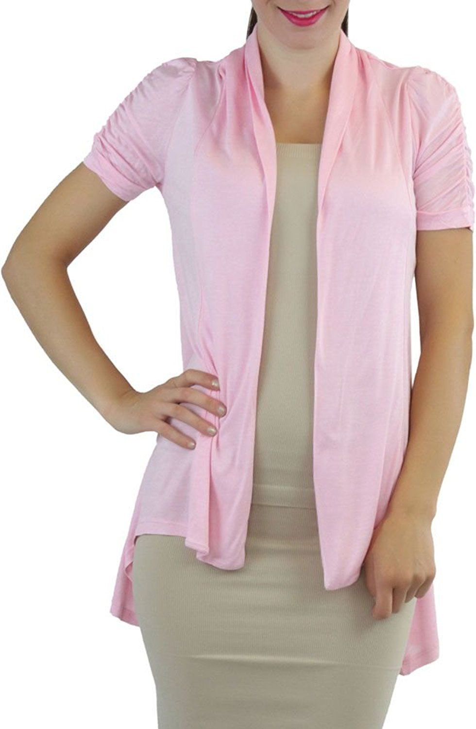 ToBeInStyle Women's Ruched Cap Sleeve Cardigan Sweater | eBay