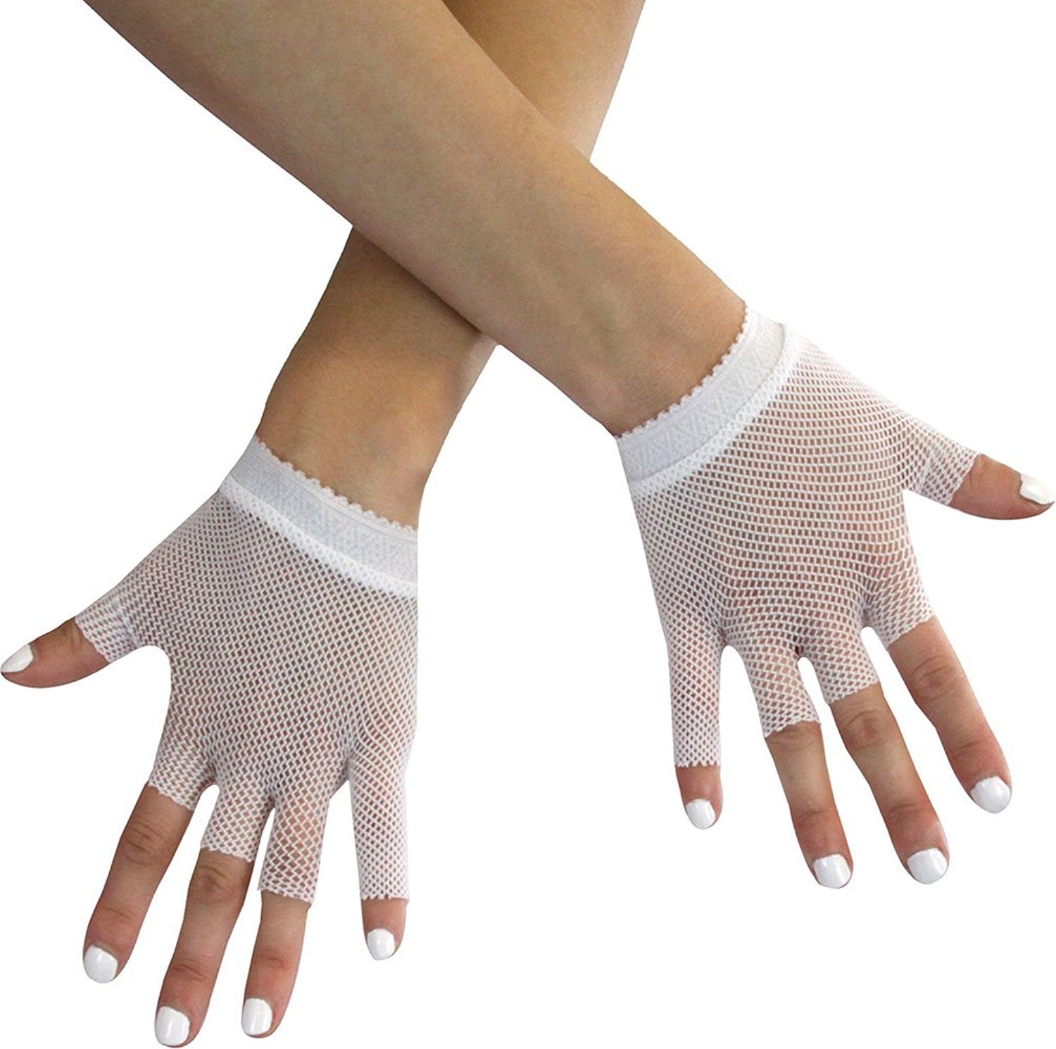 Black ToBeInStyle Women/'s Fishnet Trim 100/% Nylon Arm Length Glove Warmers
