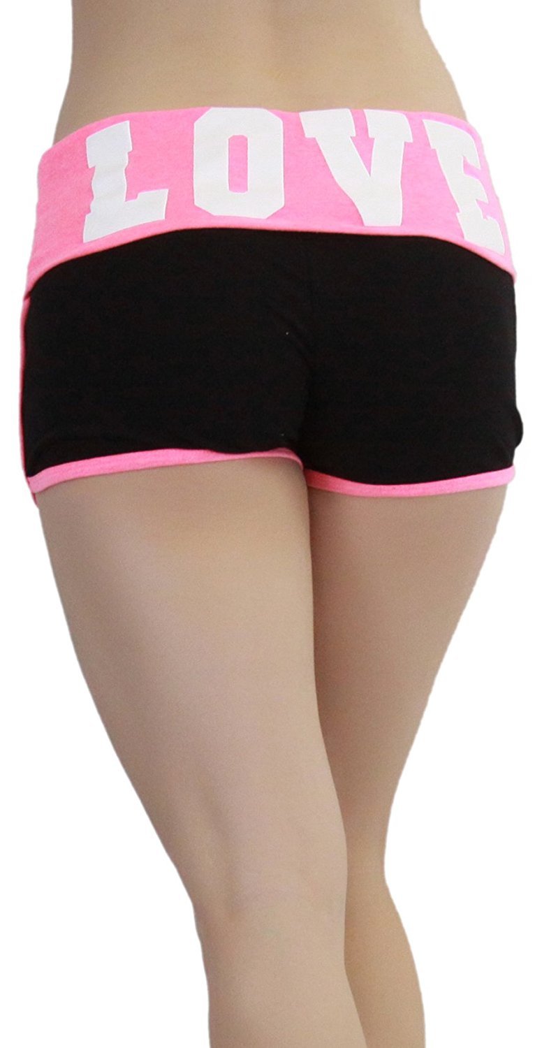 ToBeInStyle Women's Active Love Fold-Over Mini Shorts | eBay