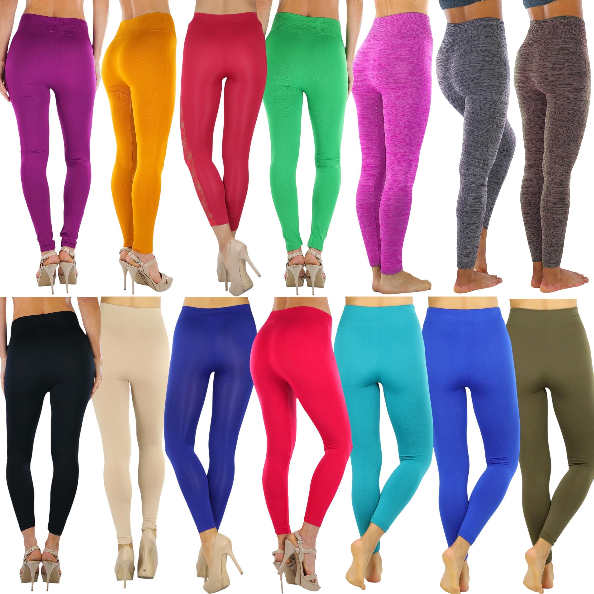 ToBeInStyle Women's Single & Multi-Item Pack of Randomly Assorted Leggings - Picture 8 of 13