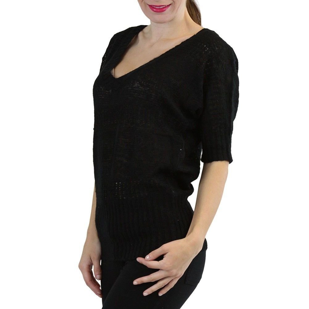 FashionCatch Women's Dolman Knitted Short Sleeve Sweater | eBay