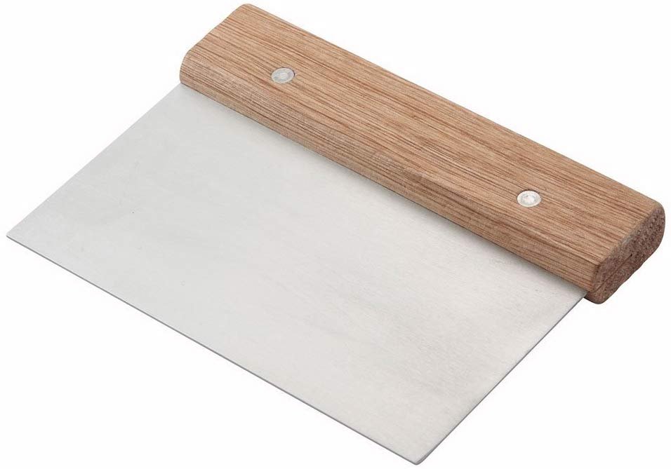 Winware Stainless Steel Dough Scraper with Wood Handle - Picture 4 of 4