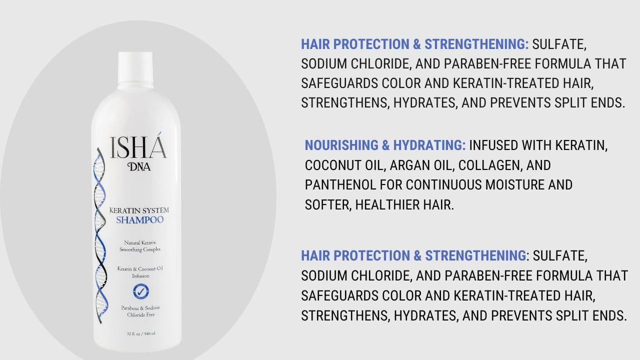 ISHA DNA Keratin Treatment System Shampoo - Sulfate and Parabens Free - For... - Picture 8 of 9