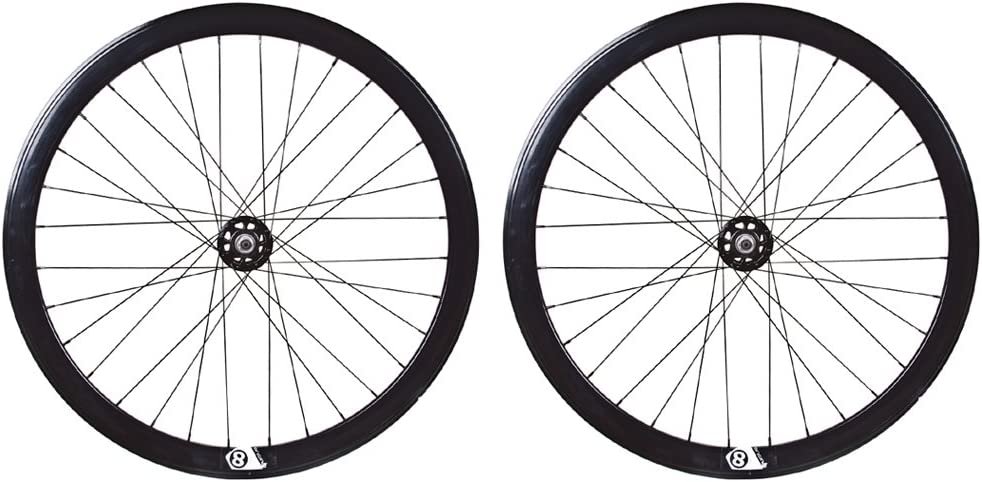 Wheel Master 700c Wheel Set - Origin8 42mm, Fixed/Free, Sealed, Black MSW