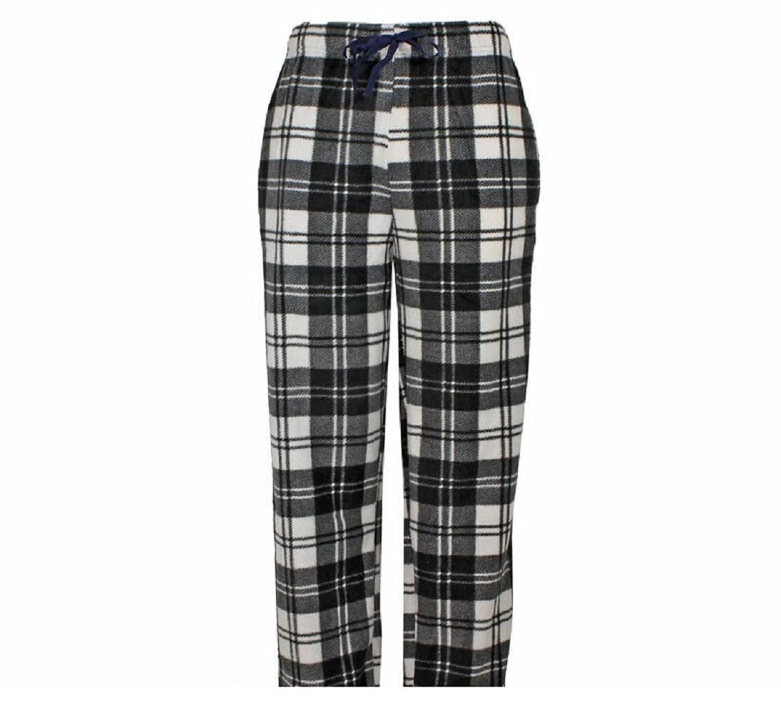 Men's Pajama Lounge Pants Microfleece Plaid Soft Plush with Pockets Comfy Bottom - Picture 8 of 13