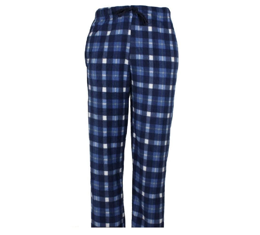 Men's Pajama Lounge Pants Microfleece Plaid Soft Plush with Pockets Comfy Bottom - Picture 10 of 13