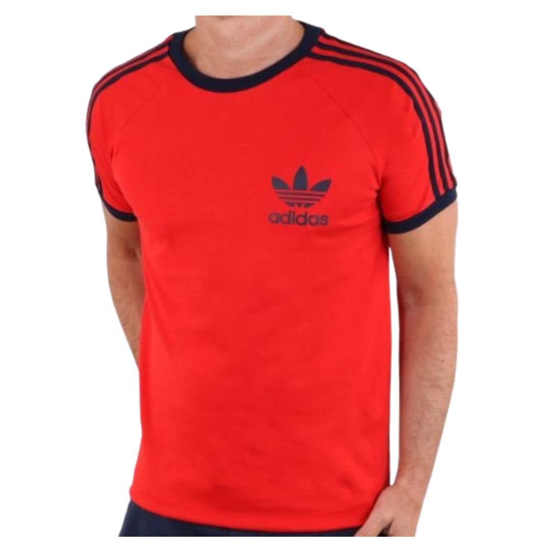 Adidas Originals California Men's T-Shirt Trefoil Retro 3-Stripes Short Sleeve - Picture 3 of 3