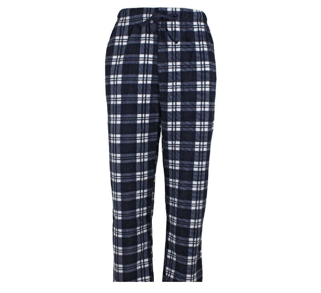 Men's Pajama Lounge Pants Microfleece Plaid Soft Plush with Pockets Comfy Bottom - Picture 12 of 13