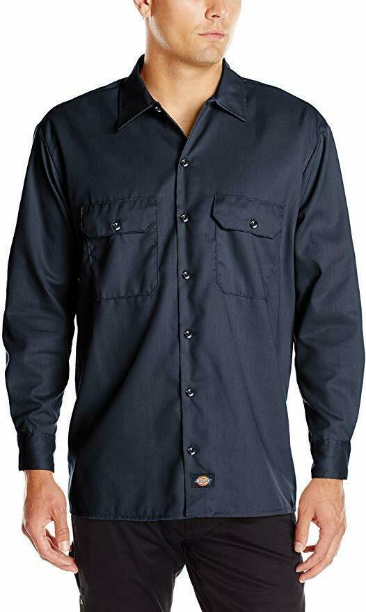 Dickies Work Shirt Flex Men's Button Down Shirt Twill Wrinkle Resistant ...