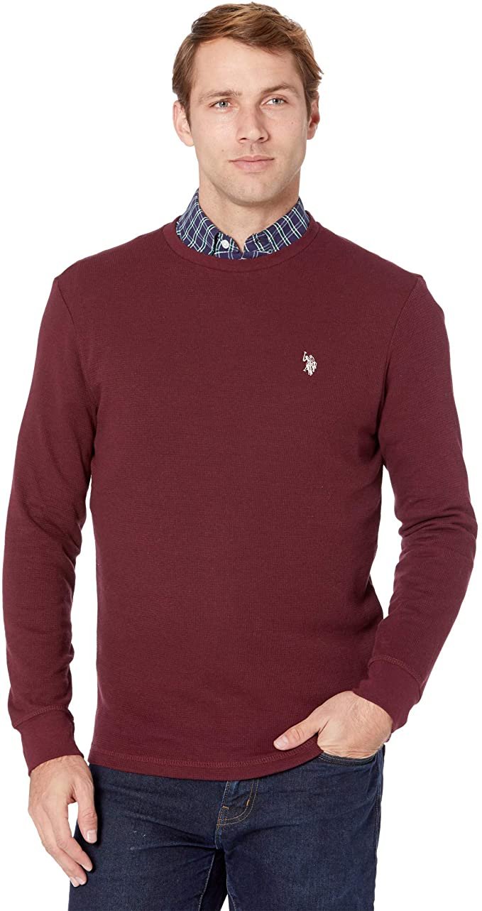 U.S Polo Assn Men’s Thermal Shirt Long Sleeve Waffle Knit Top 