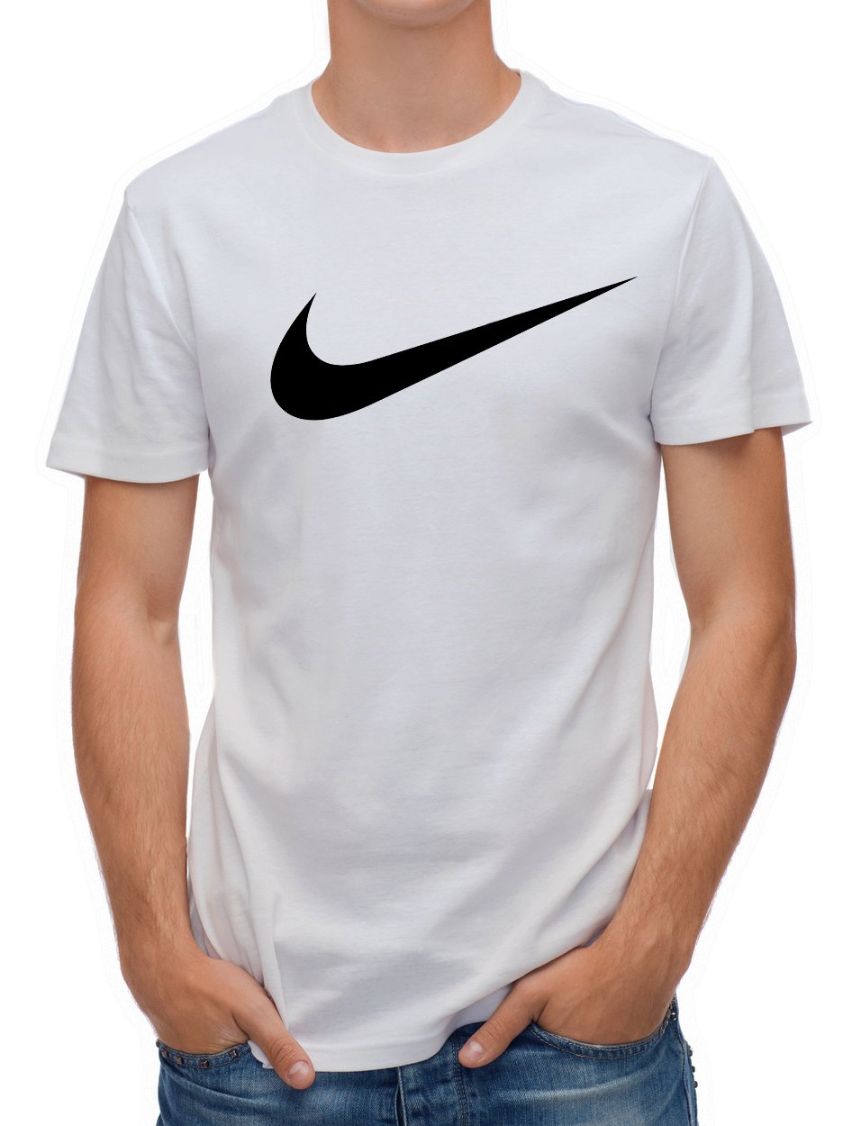 Nike Men's T-Shirt Swoosh Logo Short Sleeve Crew Neck  Active Gym Athletic Wear