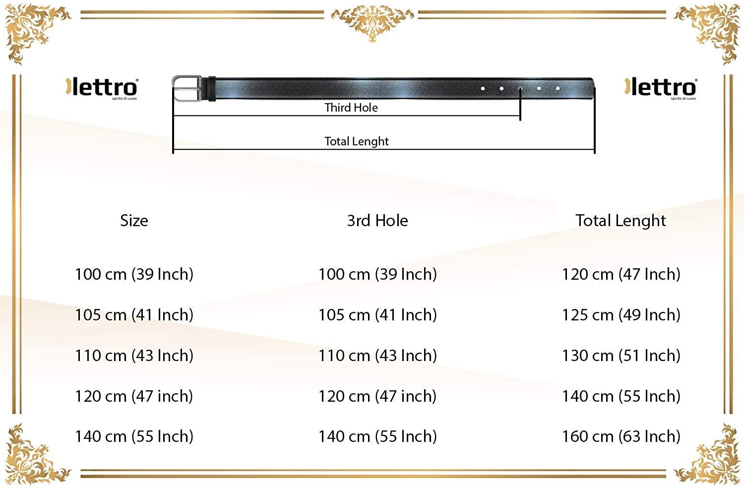 Lettro Genuine Leather Belts for Men, Vegetable Tanned, Formal, Made in Europe - Picture 12 of 12