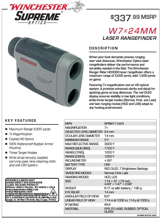 Winchester Supreme Laser Rangefinder
