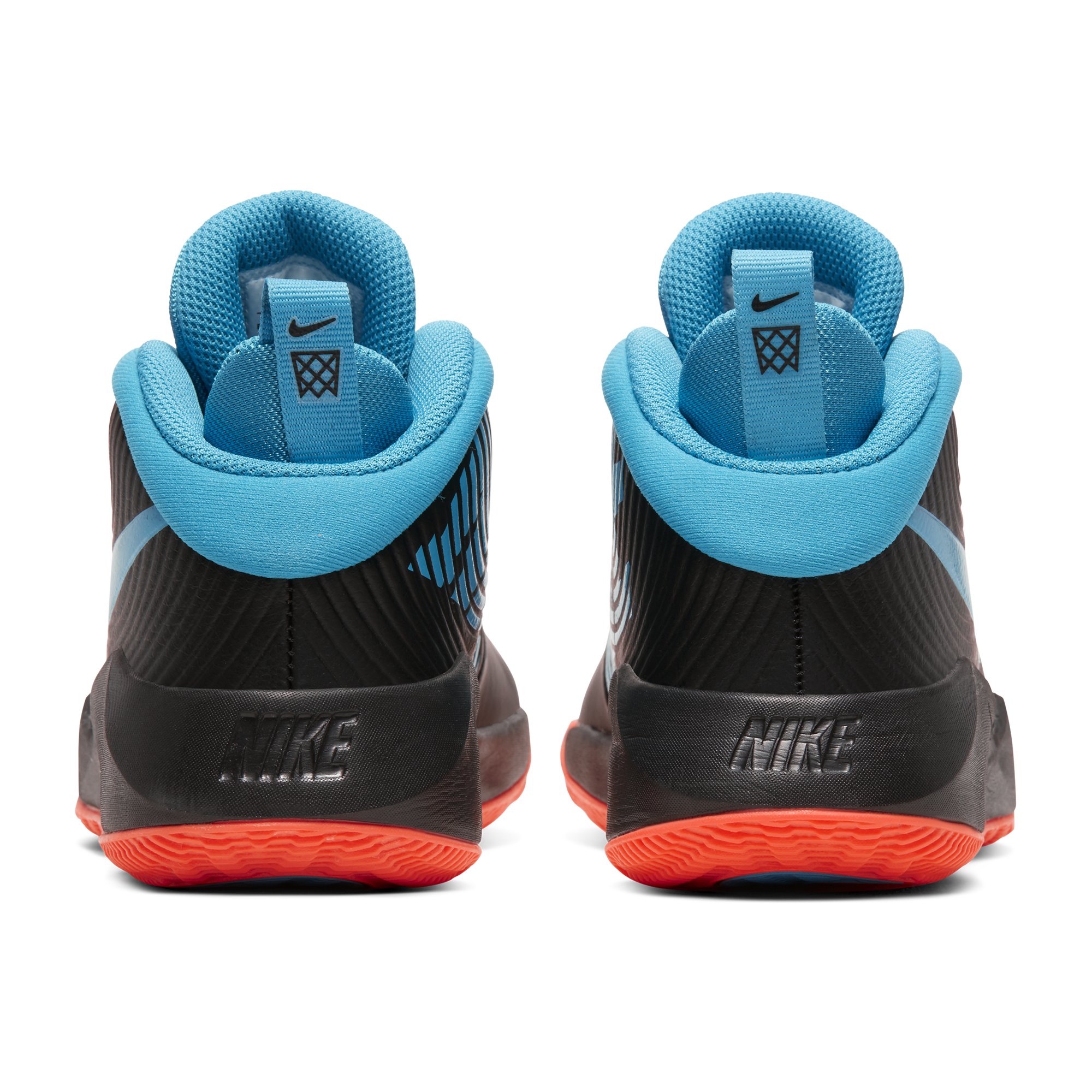 blue and white youth basketball shoes