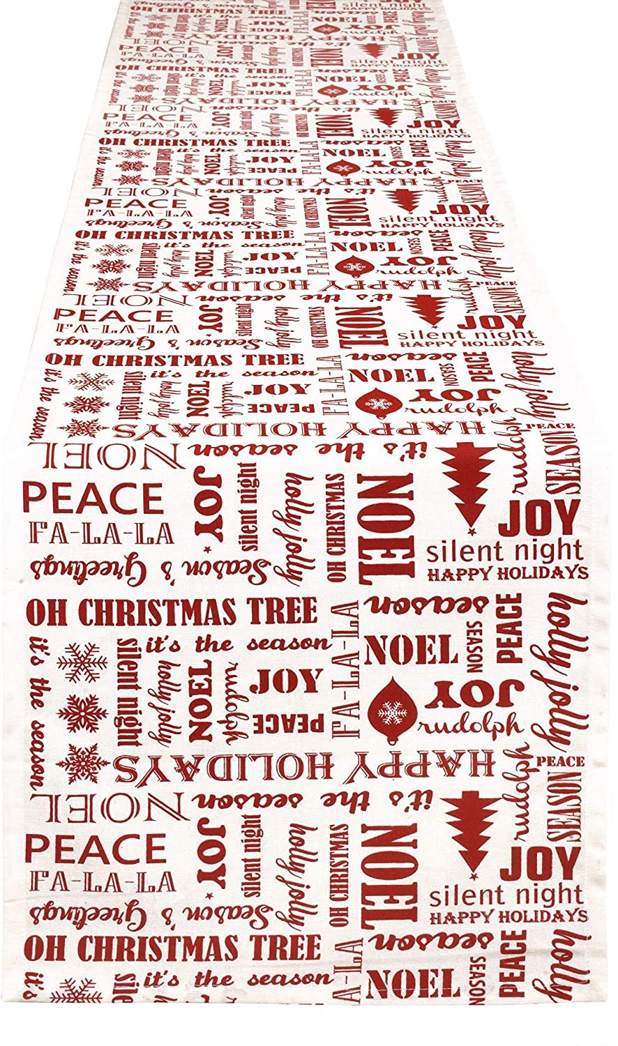 Corredor de mesa metálico de Navidad 100 % algodón estampado (oro, 14... - Imagen 8 de 9