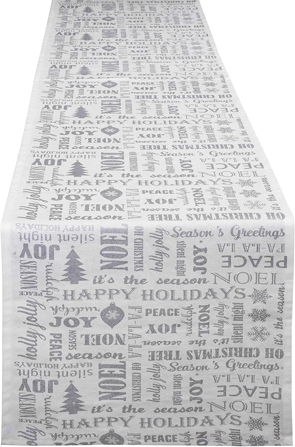 Corredor de mesa metálico de Navidad 100 % algodón estampado (oro, 14... - Imagen 9 de 9