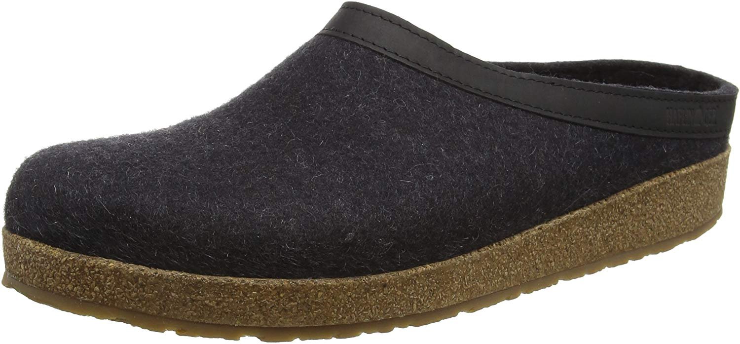 haflinger unisex gzl leather trim grizzly clog