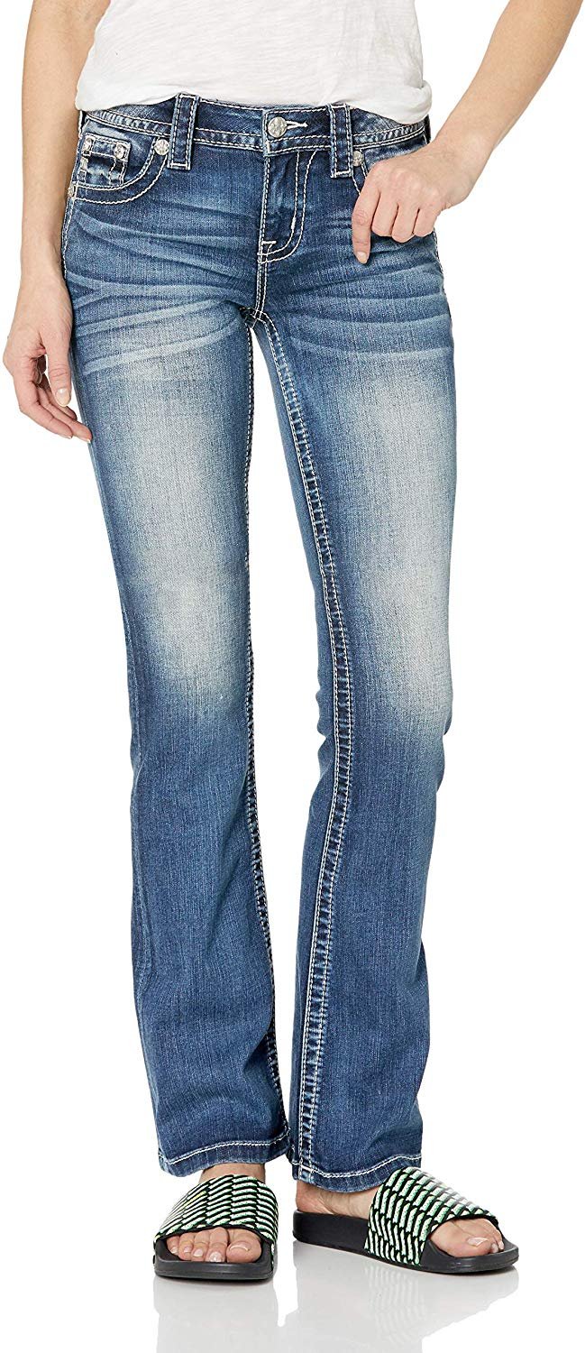 Miss Me Women's Mid Rise Chloe Boot Cut Jeans | eBay